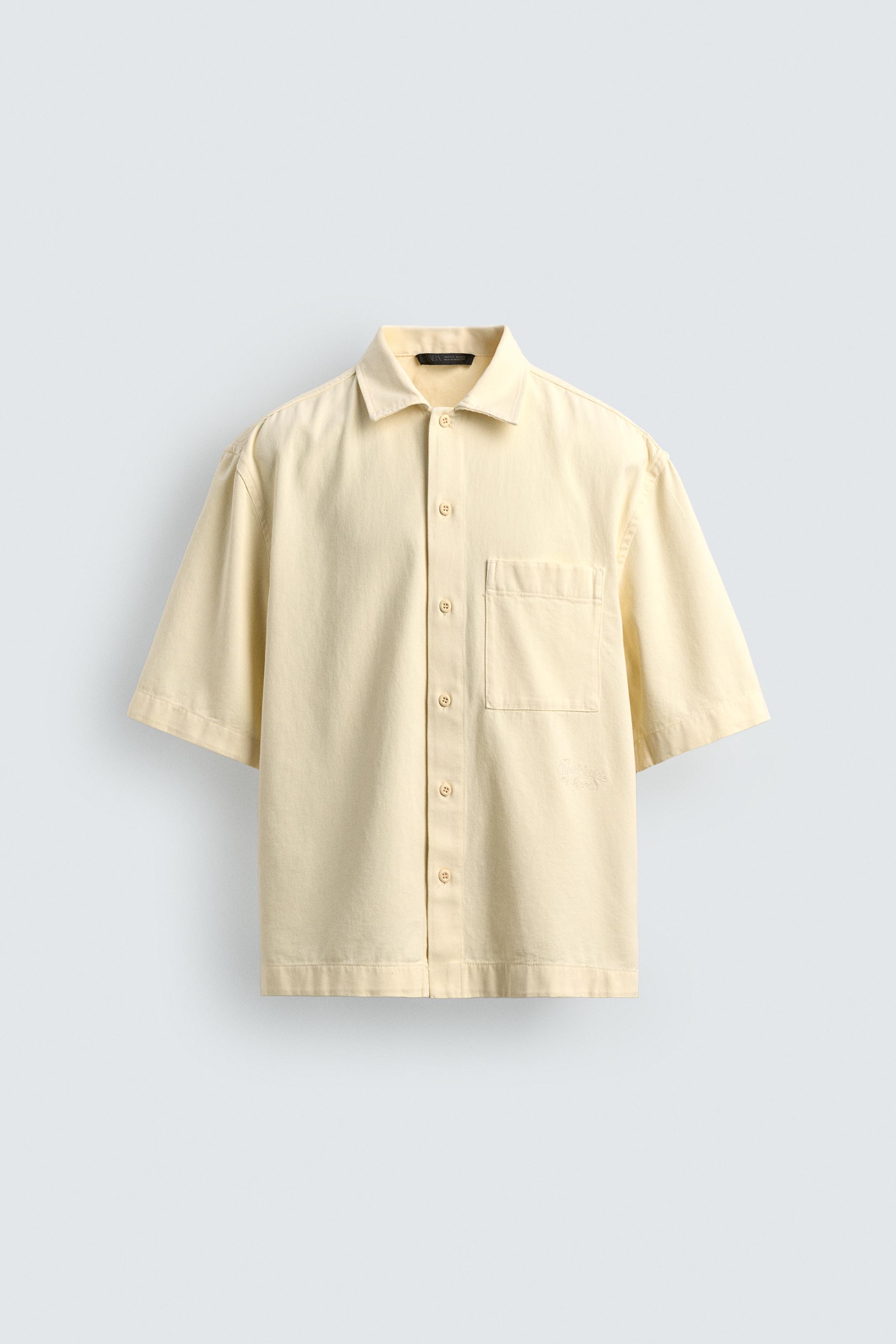 EMBROIDERED TEXTURED OVERSHIRT